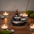 Brûleur encens refoulement étang lotus fond zen
