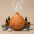 Diffuseur rond en bois ambiance zen spa et huiles essentielles