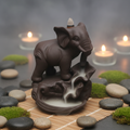 Brûleur d'encens à refoulement éléphant - ambiance zen