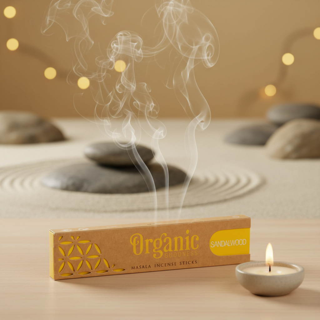 Sandalwood Masala fond zen avec fumée