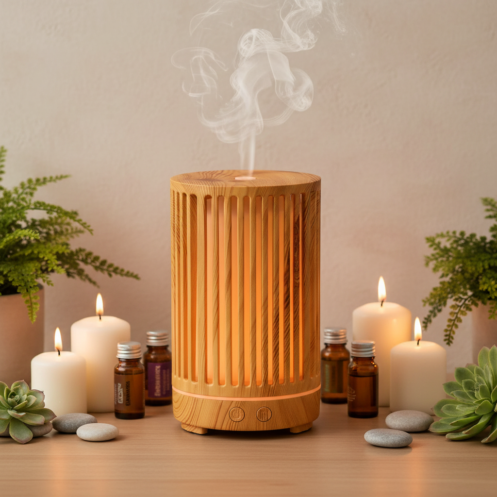 Diffuseur lamelles bois ambiance zen spa et huiles essentielles
