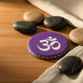 Coussin pour bol tibétain motif chakra sur table zen